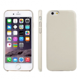 coque iPhone 6 / 6S silicone motif cuir - beige