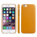 Coque iPhone 6 / 6S silicone motif cuir - moutarde