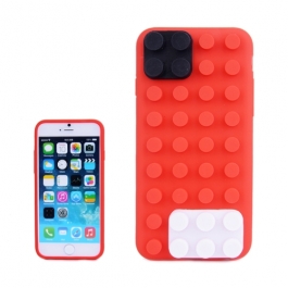 coque iPhone 6 / 6S silicone block - rouge