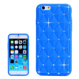 coque iPhone 6 / 6S silicone matelassé diamant - bleu