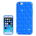 Coque iPhone 6 / 6S silicone matelassé diamant - bleu