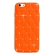 coque iPhone 6 / 6S silicone matelassé diamant - orange