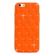coque iPhone 6 / 6S silicone matelassé diamant - orange