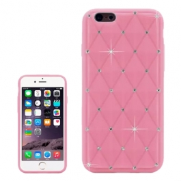 coque iPhone 6 / 6S silicone matelassé diamant - rose