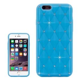 coque iPhone 6 / 6S silicone matelassé diamant - bleu ciel