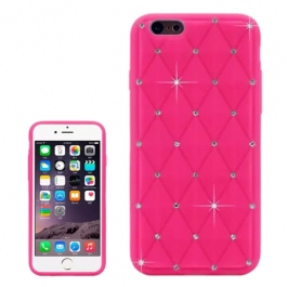 coque iPhone 6 / 6S silicone matelassé diamant - magenta