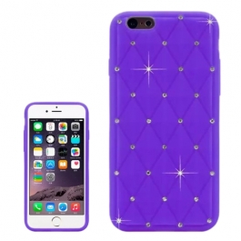 coque iPhone 6 / 6S silicone matelassé diamant - violet