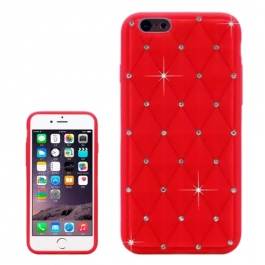 coque iPhone 6 / 6S silicone matelassé diamant - rouge