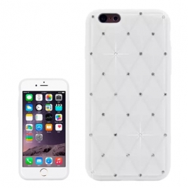 coque iPhone 6 / 6S silicone matelassé diamant - blanc