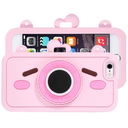 coque iPhone 6 / 6S silicone 3D camera animal cartoon - cochon