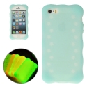 coque iPhone 5 / 5S / SE silicone phosphorescente - bleu