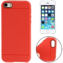 coque iPhone 5 / 5S / SE silicone motif petits points - rouge