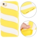 coque iPhone 5 / 5S / SE silicone 3D glace à l’italienne – Blanc / Jaune