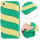 coque iPhone 5 / 5S / SE silicone 3D glace à l’italienne – Vert / Jaune