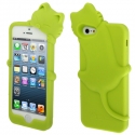 coque iPhone 5 / 5S / SE silicone 3D chat – Vert