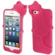 coque iPhone 5 / 5S / SE silicone 3D chat – Rose