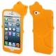 coque iPhone 5 / 5S / SE silicone 3D chat – orange
