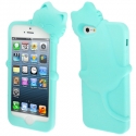 coque iPhone 5 / 5S / SE silicone 3D chat – bleu