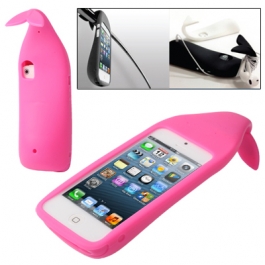 coque iPhone 5 / 5S / SE silicone 3D baleine – rose