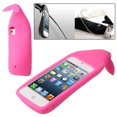 Coque de protection iphone 5/5S/SE silicone rose fluo, neuve - Petit Studio