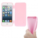 coque iPhone 5 / 5S / SE silicone à rabat – Rose