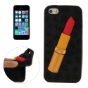 coque iPhone 5 / 5S / SE silicone 3D rouge à lèvre – noir