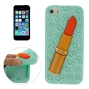 coque iPhone 5 / 5S / SE silicone 3D rouge à lèvre – vert