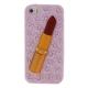 coque iPhone 5 / 5S / SE silicone 3D rouge à lèvre – violet