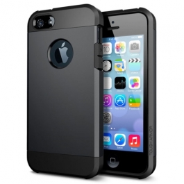 coque iPhone 5 / 5S / SE TPU logo Apple – noir