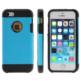 coque iPhone 5 / 5S / SE TPU logo Apple – bleu