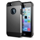 coque iPhone 5 / 5S / SE TPU logo Apple – gris
