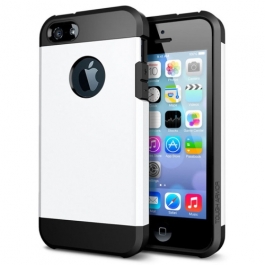 coque iPhone 5 / 5S / SE TPU logo Apple - blanc