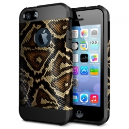 coque iPhone 5 / 5S / SE TPU logo Apple motif python 
