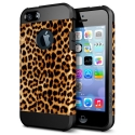 coque iPhone 5 / 5S / SE TPU logo Apple motif Léopard