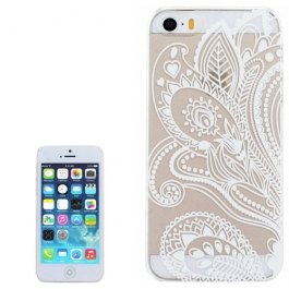 coque iPhone 5 / 5S / SE transparente blanche motif floral
