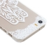 coque iPhone 5 / 5S / SE transparente blanche motif floral main de fatma