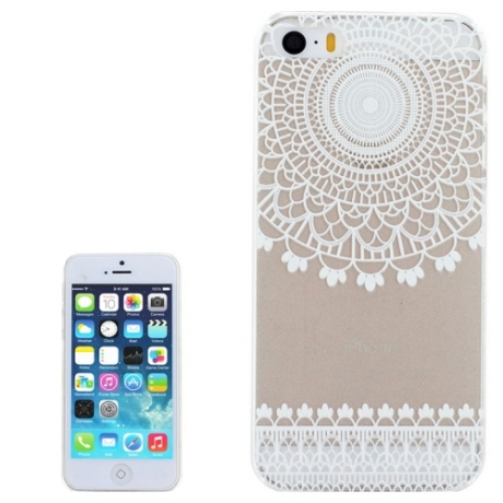 coque iPhone 5 / 5S / SE transparente blanche motif circulaire