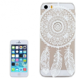 coque iPhone 5 / 5S / SE transparente blanche motif attrape-rêve