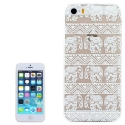 coque iPhone 5 / 5S / SE transparente blanche motif éléphant