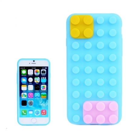 coque iPhone 6 plus / 6S plus silicone block - bleu ciel