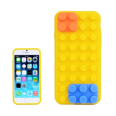 coque iPhone 6 plus / 6S plus silicone block - jaune