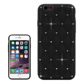 Coque iPhone 6 plus / 6S plus silicone matelassé diamant - noir