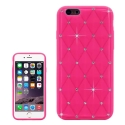 Coque iPhone 6 plus / 6S plus silicone matelassé diamant - magenta