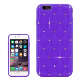 Coque iPhone 6 plus / 6S plus silicone matelassé diamant - violet