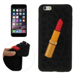 coque iPhone 6 plus / 6S plus silicone 3D rouge à lèvre – noir