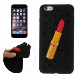 Coque iPhone 6 plus / 6S plus silicone 3D rouge à lèvre – noir