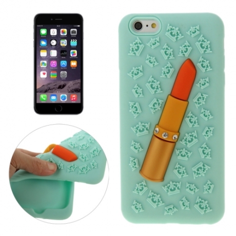 coque iPhone 6 plus / 6S plus silicone 3D rouge à lèvre – vert