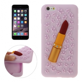 coque iPhone 6 plus / 6S plus silicone 3D rouge à lèvre – violet