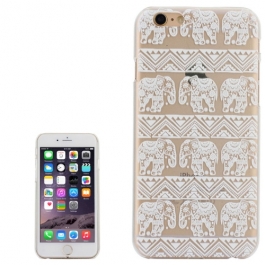 coque iphone 6 plus / 6S plus plastique transparente blanche motif éléphant