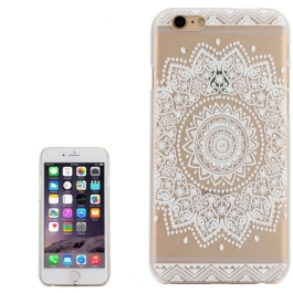 Coque iphone 6 plus / 6S plus plastique transparente blanche motif fleur mandala